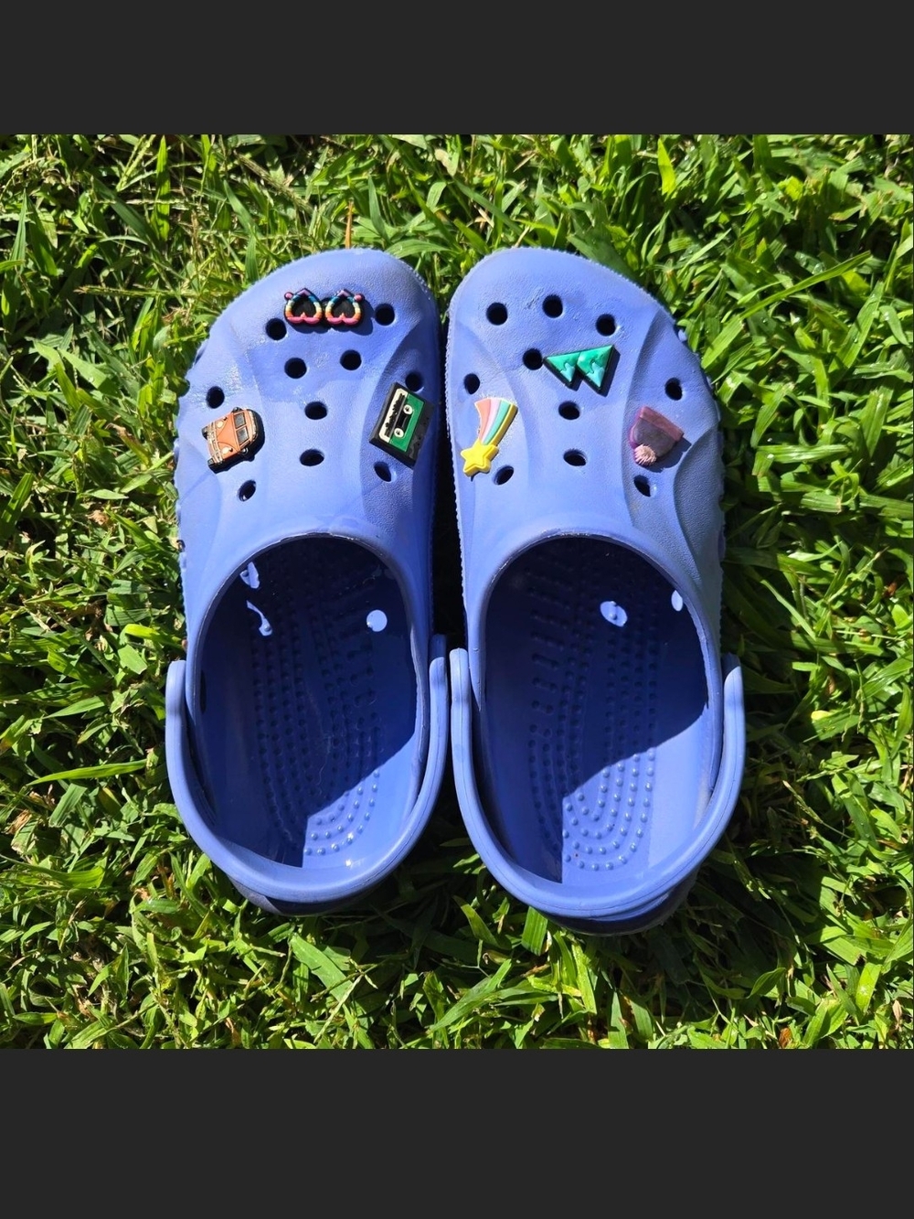 Blue Crocs Womans Size 8 With Charms